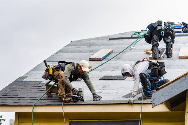 Professional Gutter Installation technician working in Winchester, IL